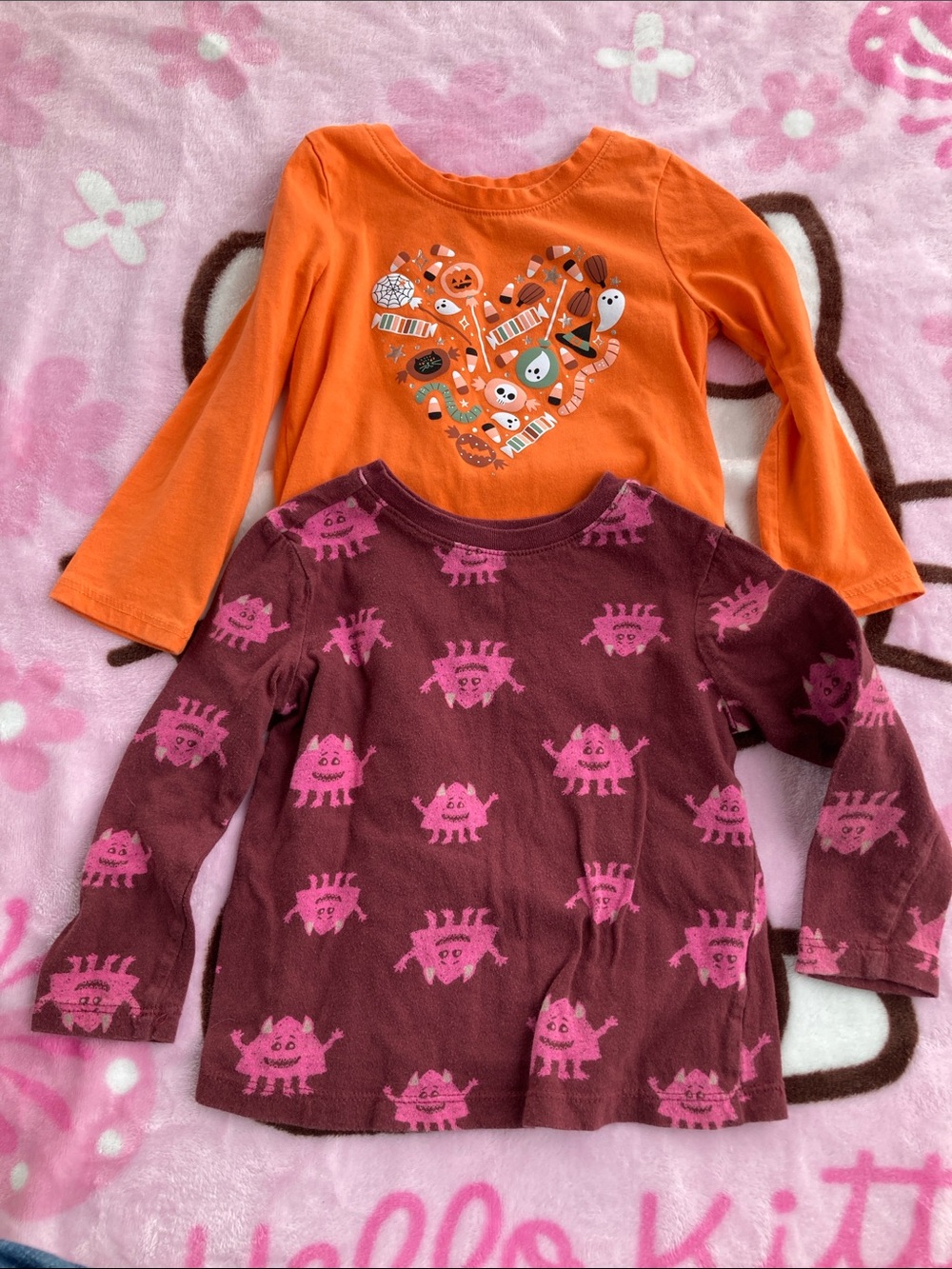 Kids Long-Sleeve Halloween Heart Graphic Top